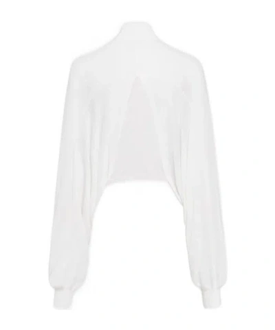 Alaïa Linen Batwing Sweater In White