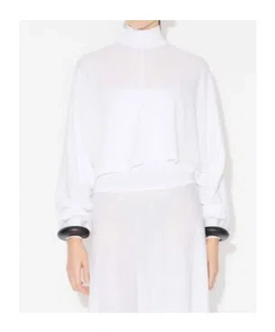 Alaïa Linen Batwing Sweater In White
