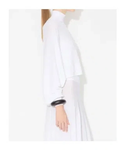 Alaïa Linen Batwing Sweater In White