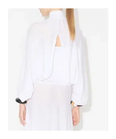 Alaïa Linen Batwing Sweater In White