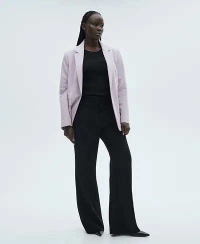 Mango Fitted Suit Jacket In Purple
