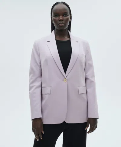 Mango Fitted Suit Jacket In Purple