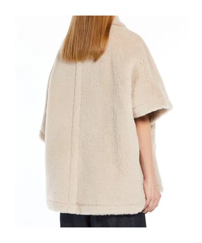 Max Mara Cape In Alpaca And Wool Teddy Fabric
