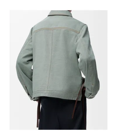 Loewe Womens Khaki Green Anagram-patch Workwear Cotton Jacket In Green