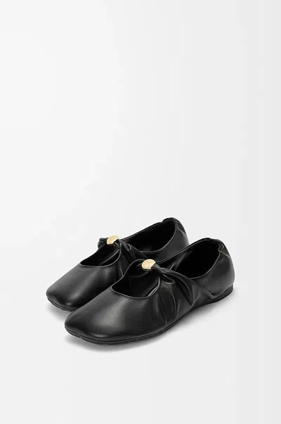Loewe Pebble Soft Ballerina In Nappa Lambskin In Black