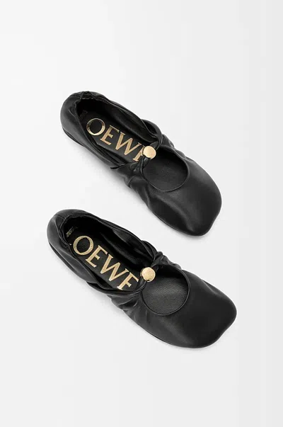Loewe Pebble Soft Ballerina In Nappa Lambskin In Black