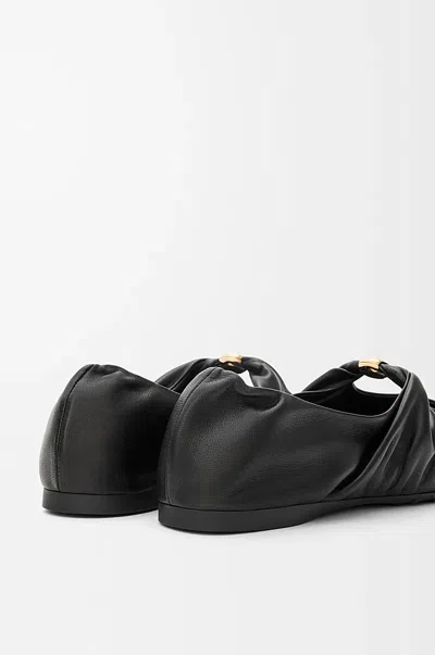 Loewe Pebble Soft Ballerina In Nappa Lambskin In Black