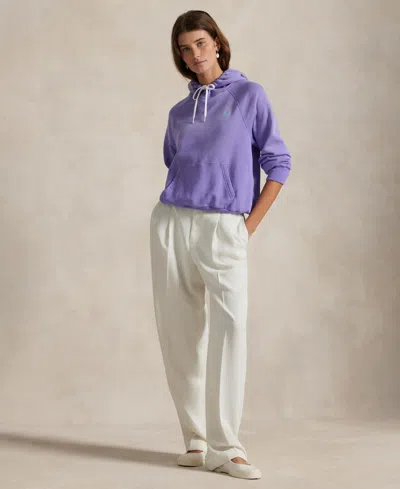 Polo Ralph Lauren Women's Shrunken Fit Lightweight Fleece Hoodie Sweatshirt