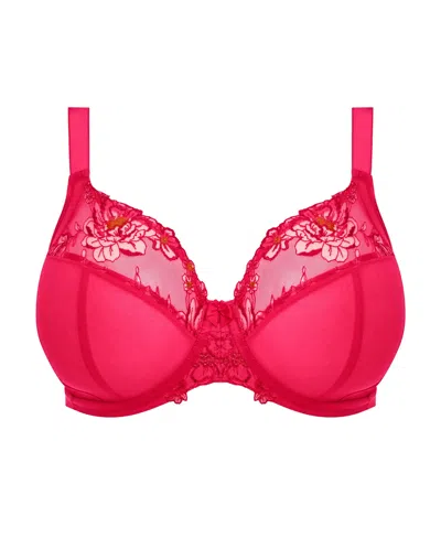 Elomi Plus Size Teagan Underwire Plunge Full Coverage Bra In Pink