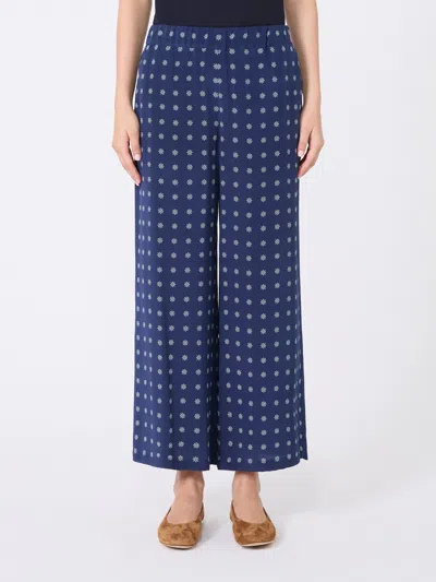Weekend Max Mara Elastic Waist Casual Pants In Blue