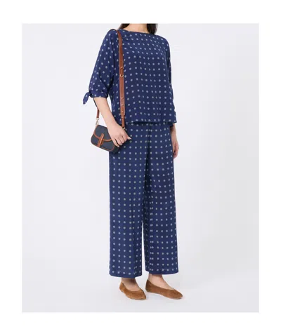 Weekend Max Mara Elastic Waist Casual Pants In Blue