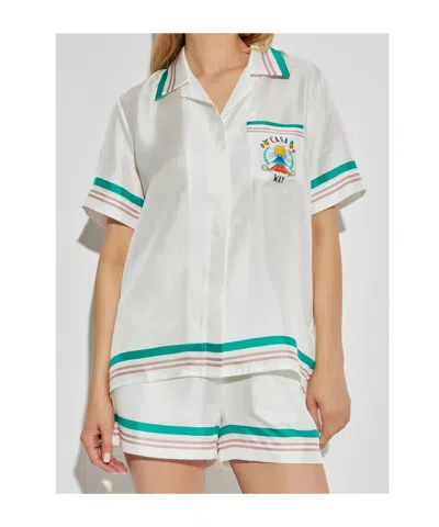 Casablanca Shirt In White Silk In White