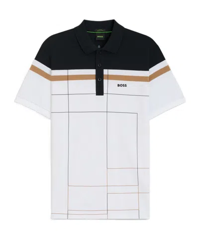 Hugo Boss Slim-fit Polo Shirt In Quick-dry Stretch Cotton In White