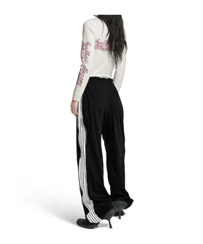Balenciaga Loop Sports Icon Zipped Sweatpants In Black/white