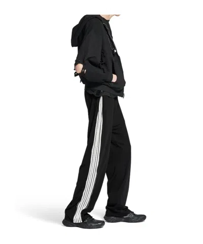 Balenciaga Loop Sports Icon Zipped Sweatpants In Black/white