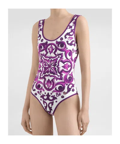 Dolce & Gabbana Women Maiolica Print One-piece Swimsuit