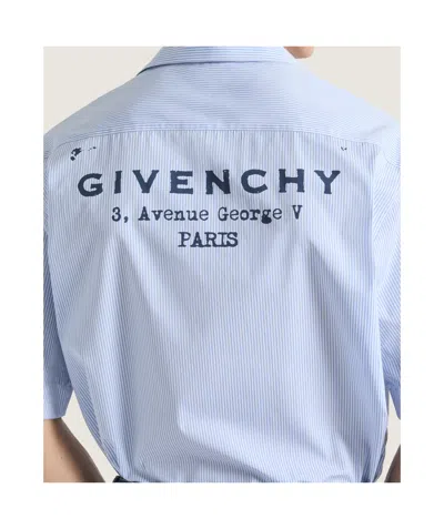 Givenchy Cotton Striped Shirt Stamp In Blue