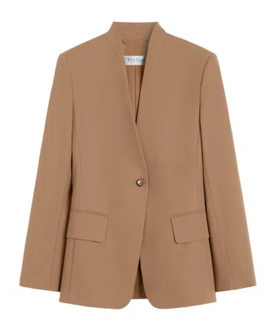 Max Mara Tailored Suit With Flap Pockets And Notched Lapel In Brown