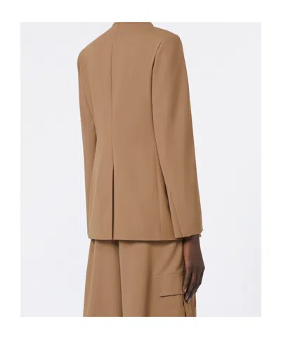 Max Mara Tailored Suit With Flap Pockets And Notched Lapel In Brown