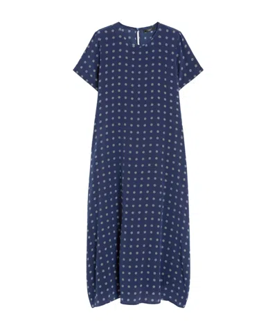 Weekend Max Mara Printed Silk T-shirt Dress In Blue