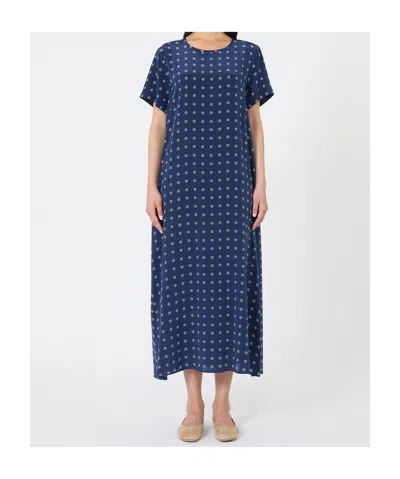 Weekend Max Mara Printed Silk T-shirt Dress In Blue