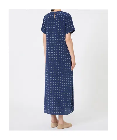 Weekend Max Mara Printed Silk T-shirt Dress In Blue