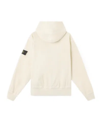 Stone Island Hooded Zipper-up Sweatshirt In Neutral