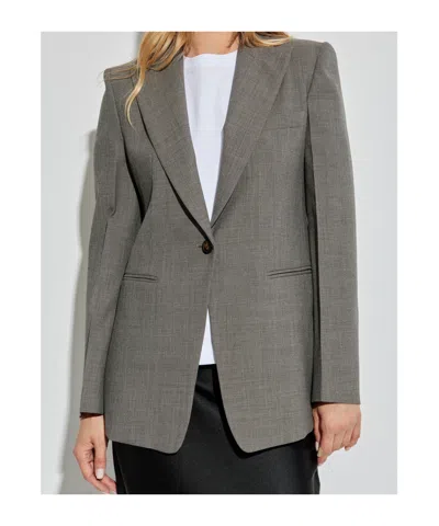 Emporio Armani Single-breated Blazer In Gray