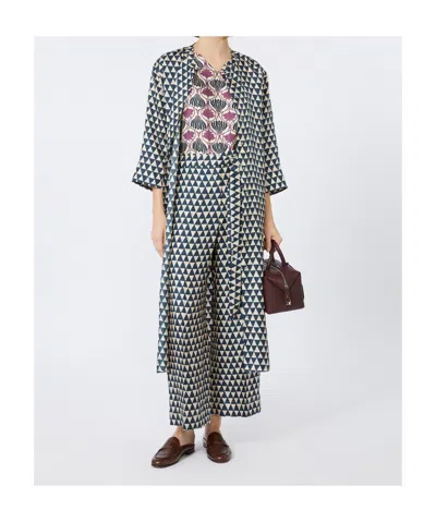 Max Mara Printed Silk Twill Kaftan