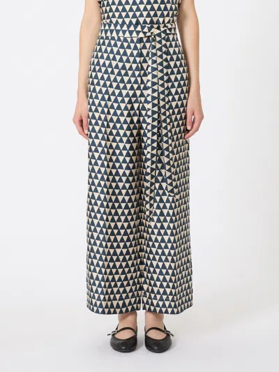 Max Mara Printed Silk Trousers