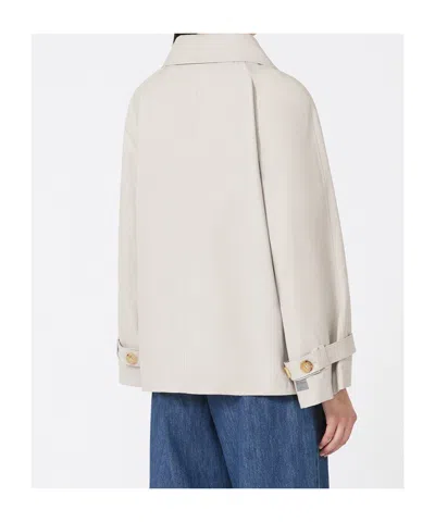 Max Mara Short Water-repellent Cotton Twill Trench Coat