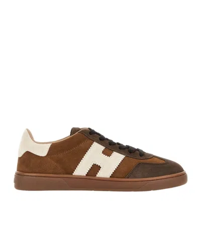 Hogan Cool Side H Patch Sneakers In Brown