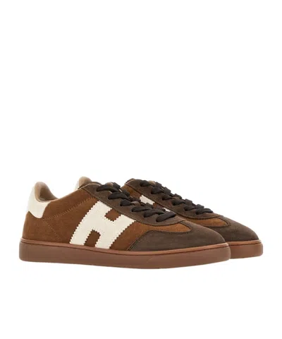 Hogan Cool Side H Patch Sneakers In Brown
