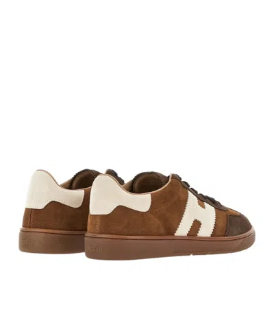 Hogan Cool Side H Patch Sneakers In Brown