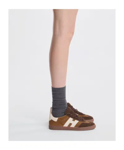 Hogan Cool Side H Patch Sneakers In Brown