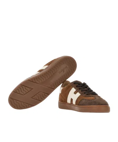 Hogan Cool Side H Patch Sneakers In Brown