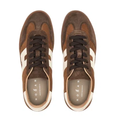 Hogan Cool Side H Patch Sneakers In Brown
