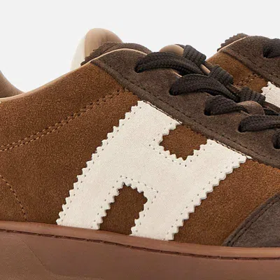 Hogan Cool Side H Patch Sneakers In Brown