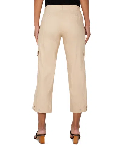 Liverpool Los Angeles Crop Straight Leg Linen Blend Utility Pants