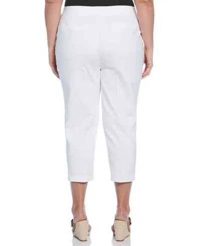Rafaella Plus Size Satin Mid Rise Twill Capri Pants With Slant Pocket