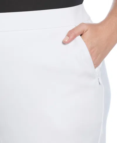 Rafaella Plus Size Satin Mid Rise Twill Capri Pants With Slant Pocket