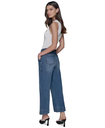 Karl Lagerfeld Women's Wide-leg Cropped Denim Jeans