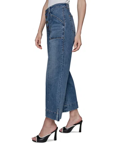 Karl Lagerfeld Women's Wide-leg Cropped Denim Jeans