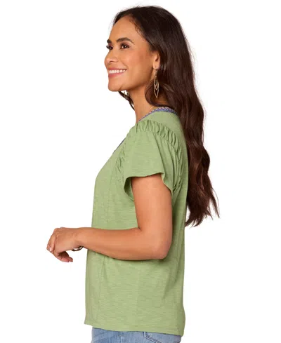 Democracy Petite Scoop-neck Cropped T-shirt