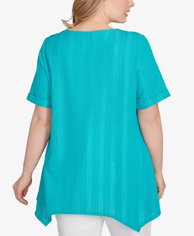 Ruby Rd. Plus Size Solid Crinkle Knit Top