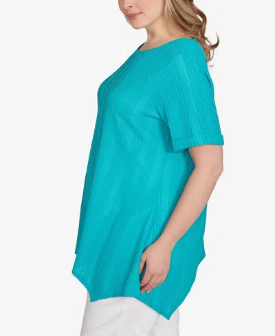 Ruby Rd. Plus Size Solid Crinkle Knit Top