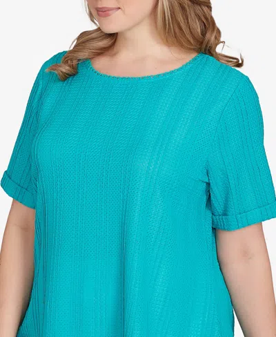 Ruby Rd. Plus Size Solid Crinkle Knit Top