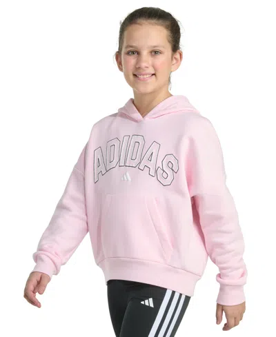 Adidas Originals Big Kid Girls Long Sleeve Fleece Active Hoodie In Pink