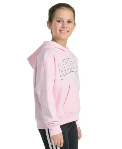 Adidas Originals Big Kid Girls Long Sleeve Fleece Active Hoodie In Pink