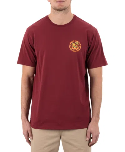 Hurley Men's Hawaiian Island Short Sleeve T-shirt In Red